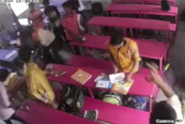 Classmate accidentally inside student compilation